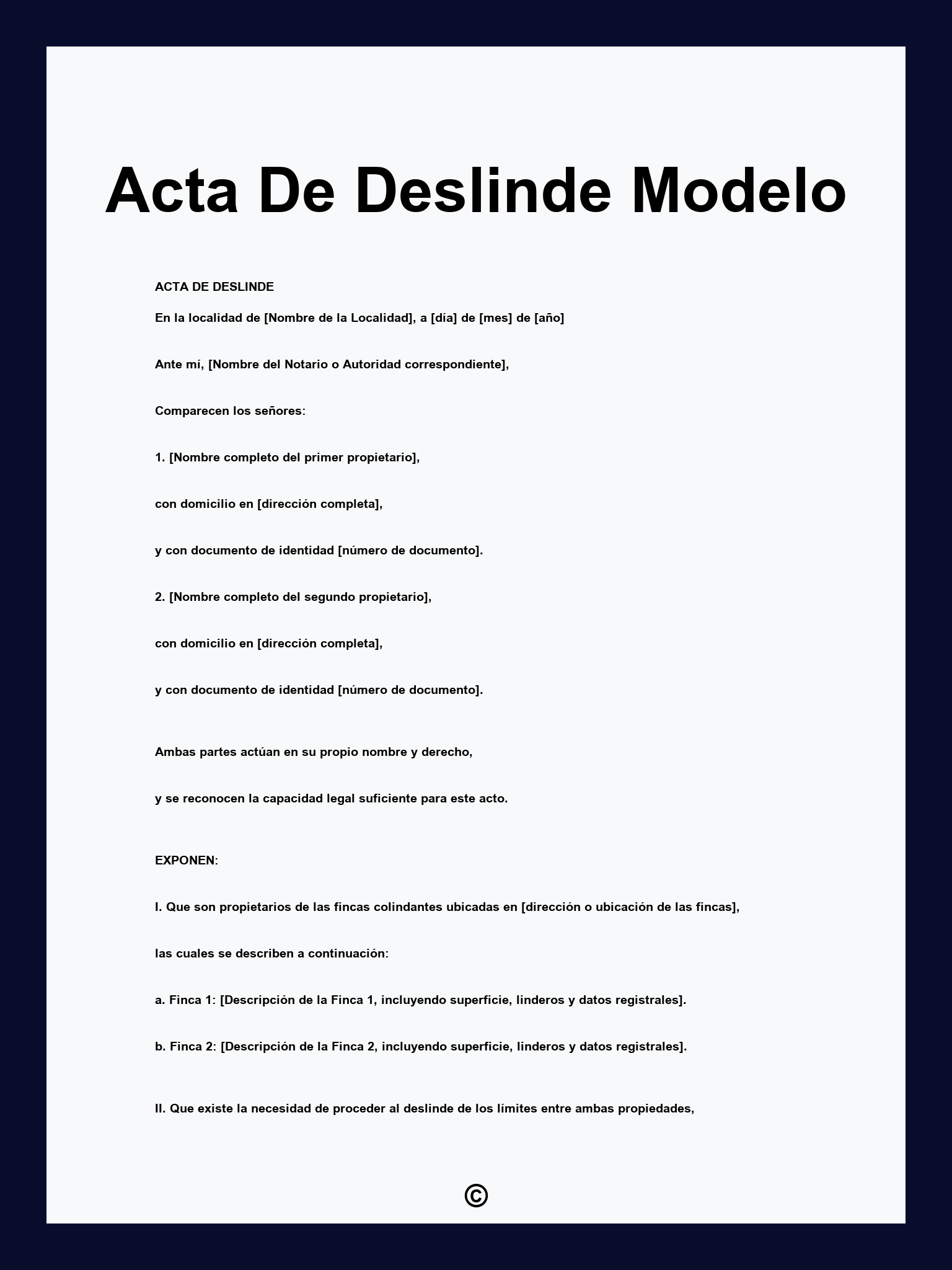 Acta De Deslinde Modelo