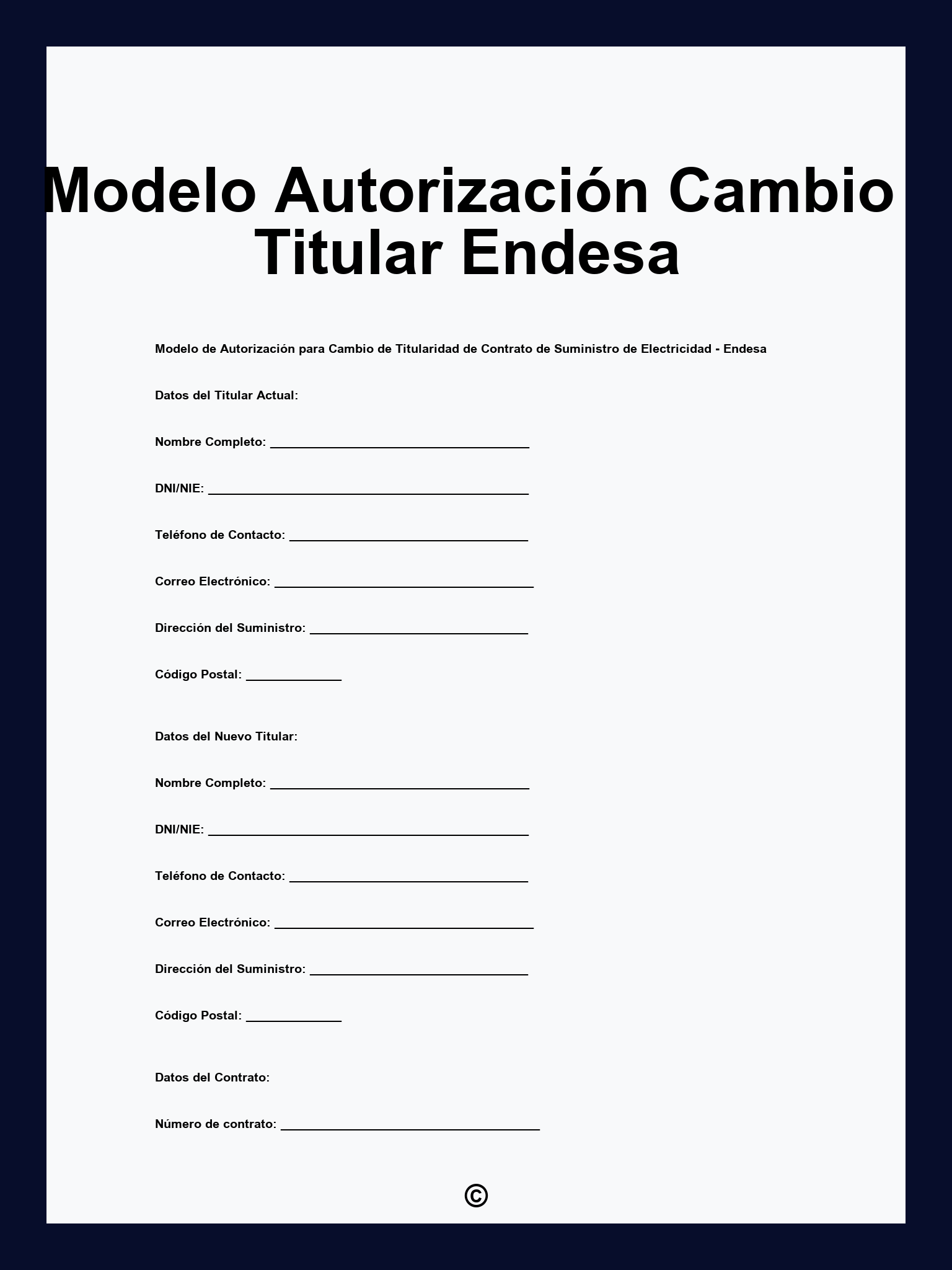Modelo Autorización Cambio Titular Endesa