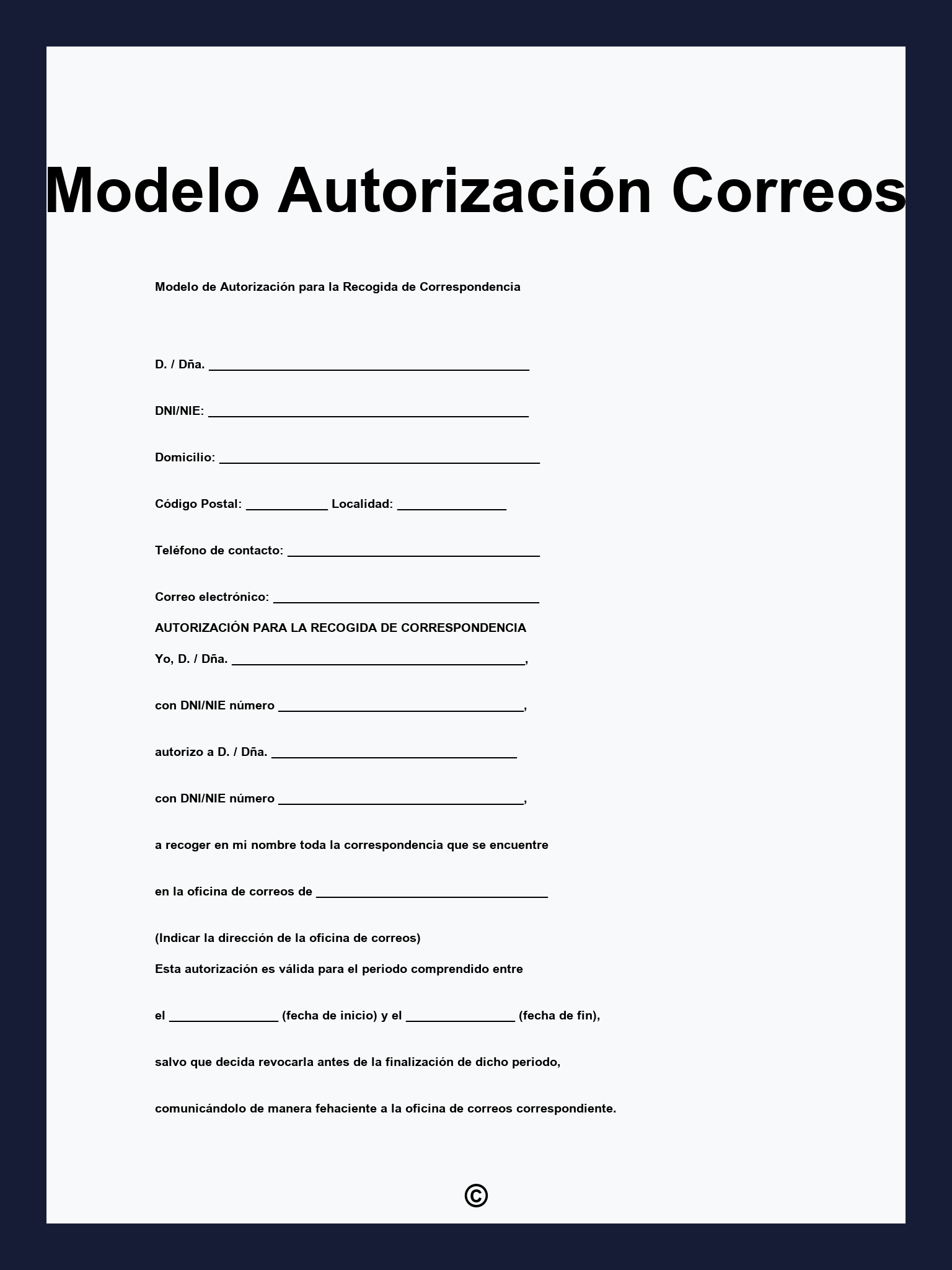Modelo Autorización Correos