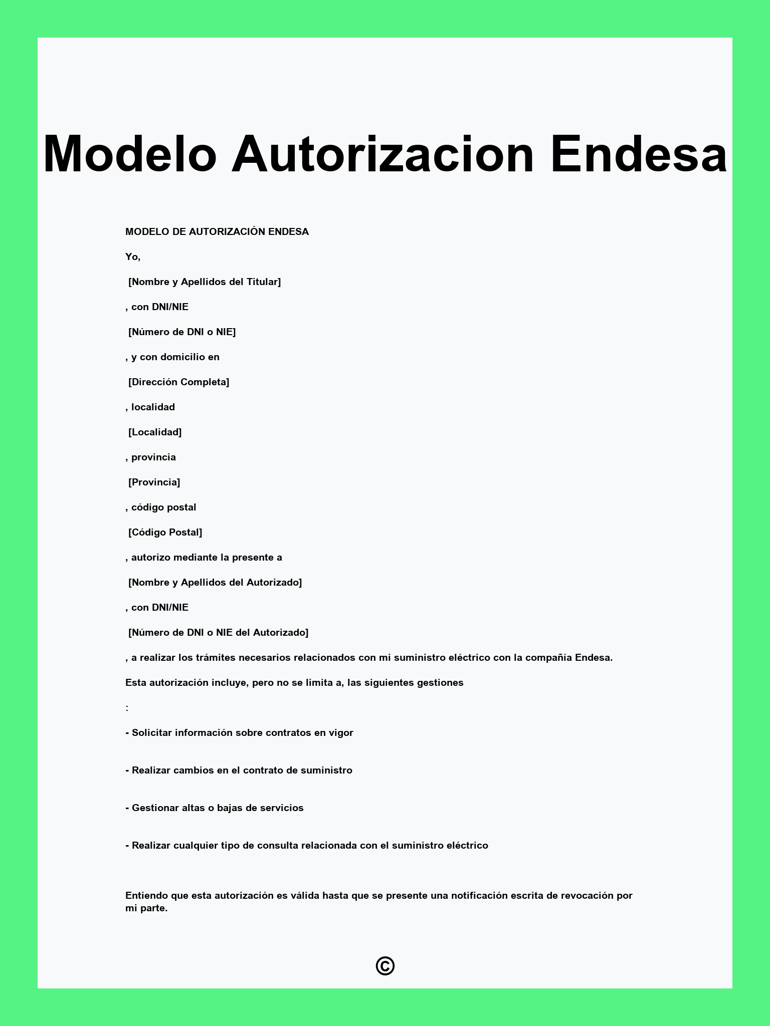 Modelo Autorizacion Endesa