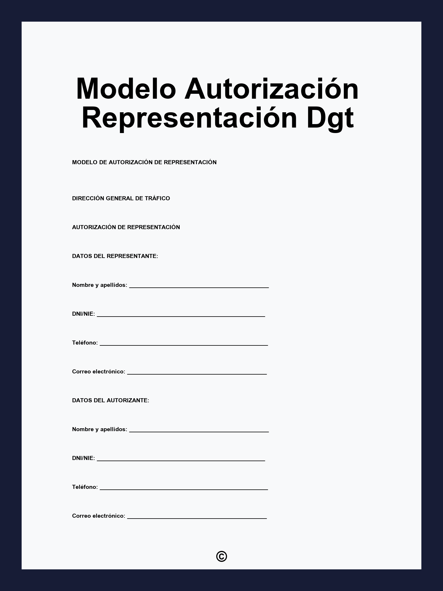 Modelo Autorización Representación Dgt