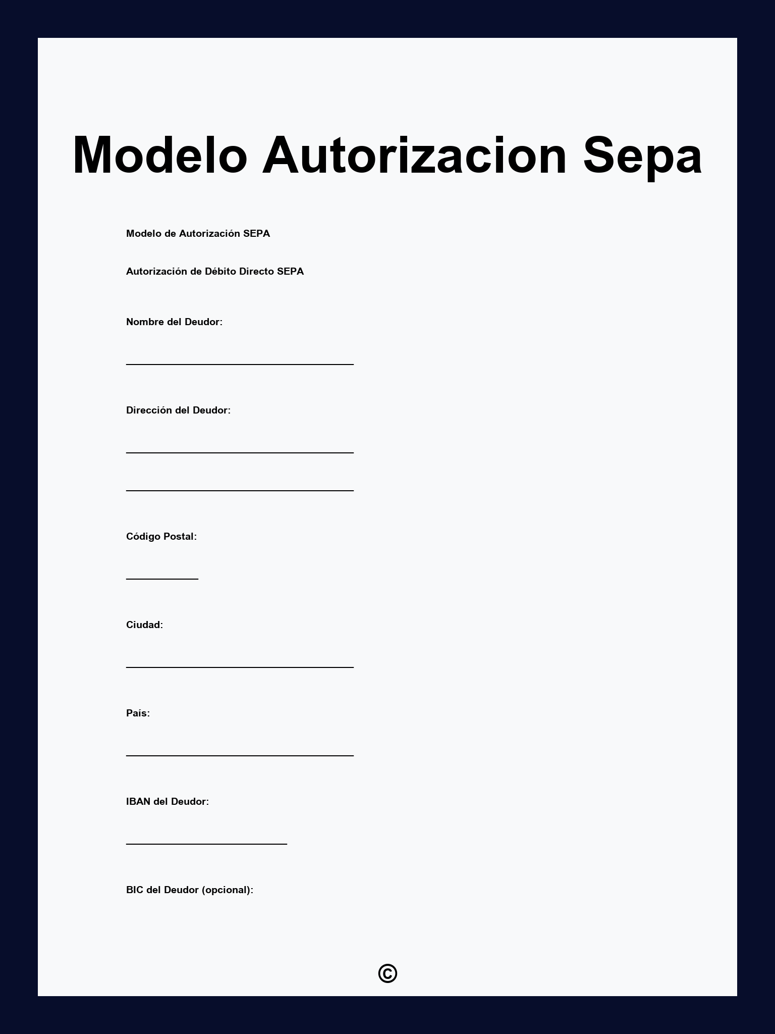 Modelo Autorizacion Sepa