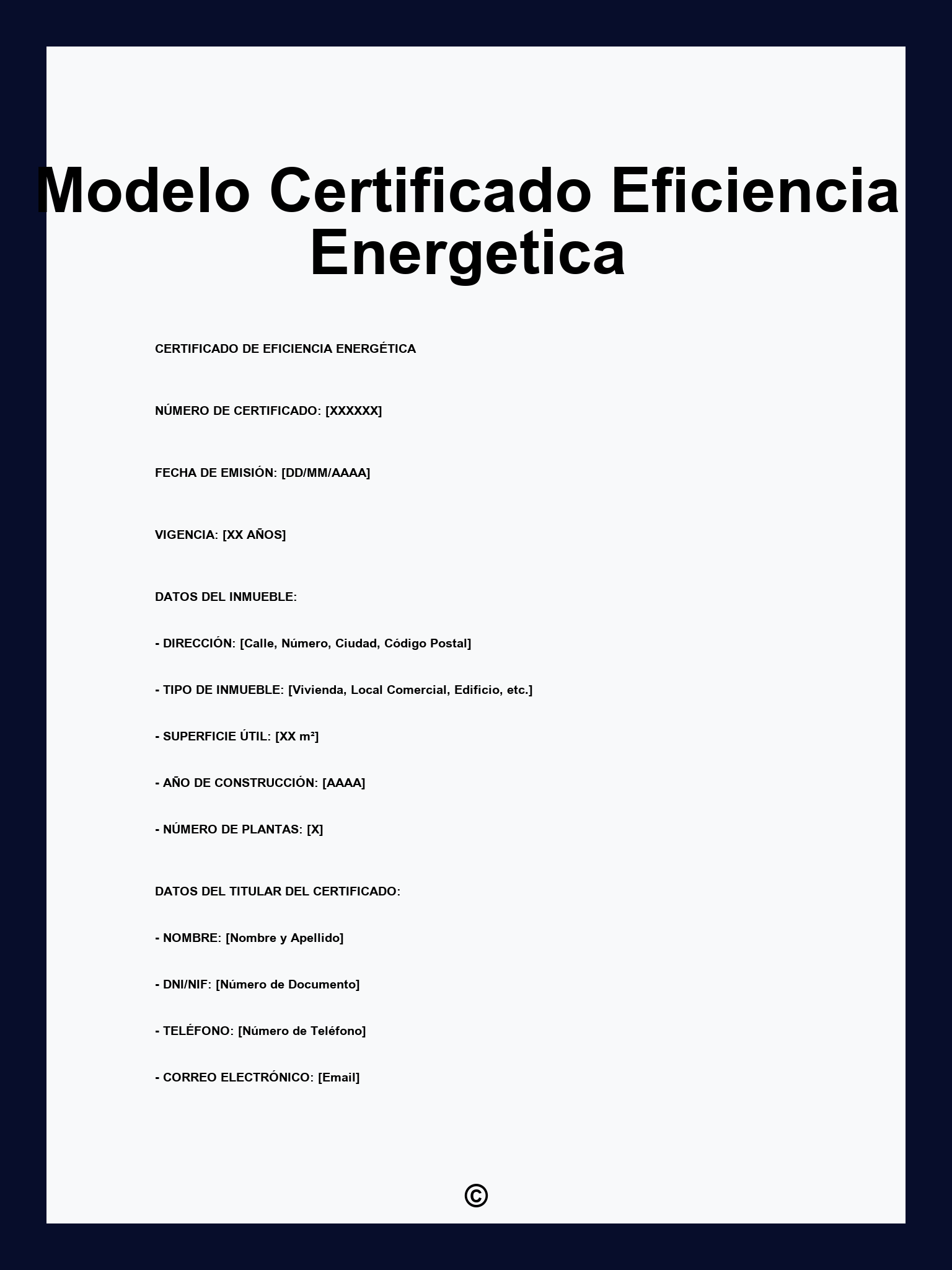 Modelo Certificado Eficiencia Energetica