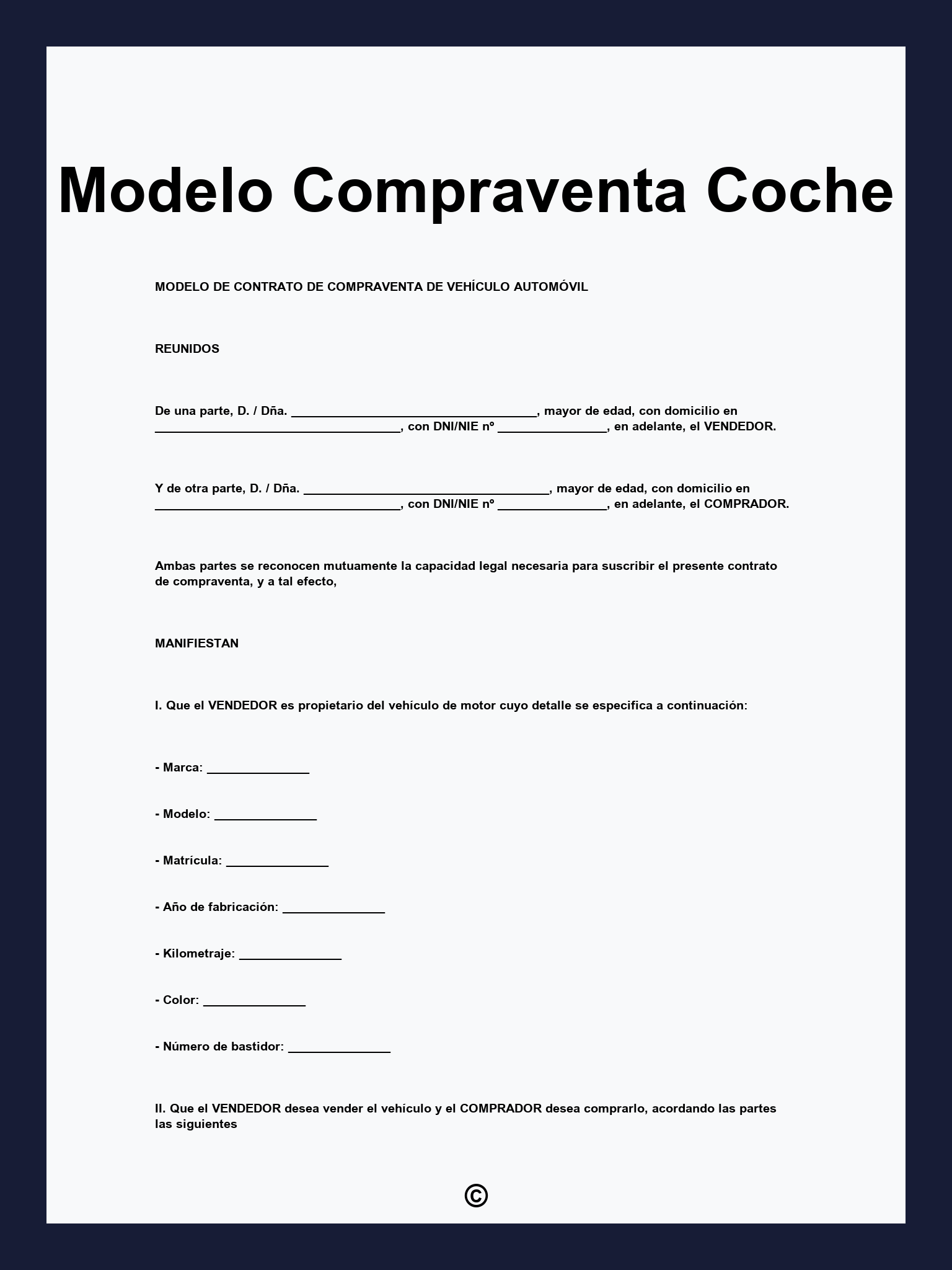 Modelo Compraventa Coche