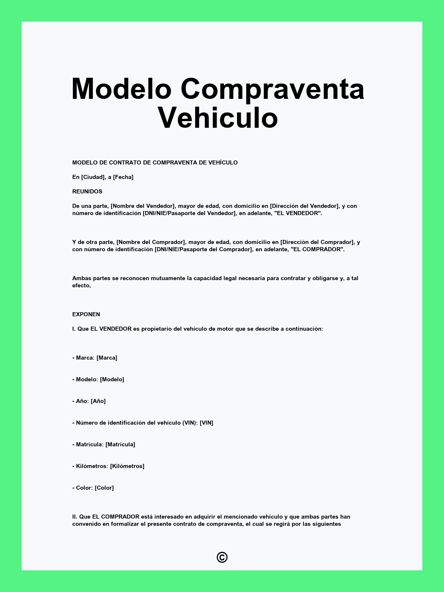 Modelo Compraventa Vehiculo