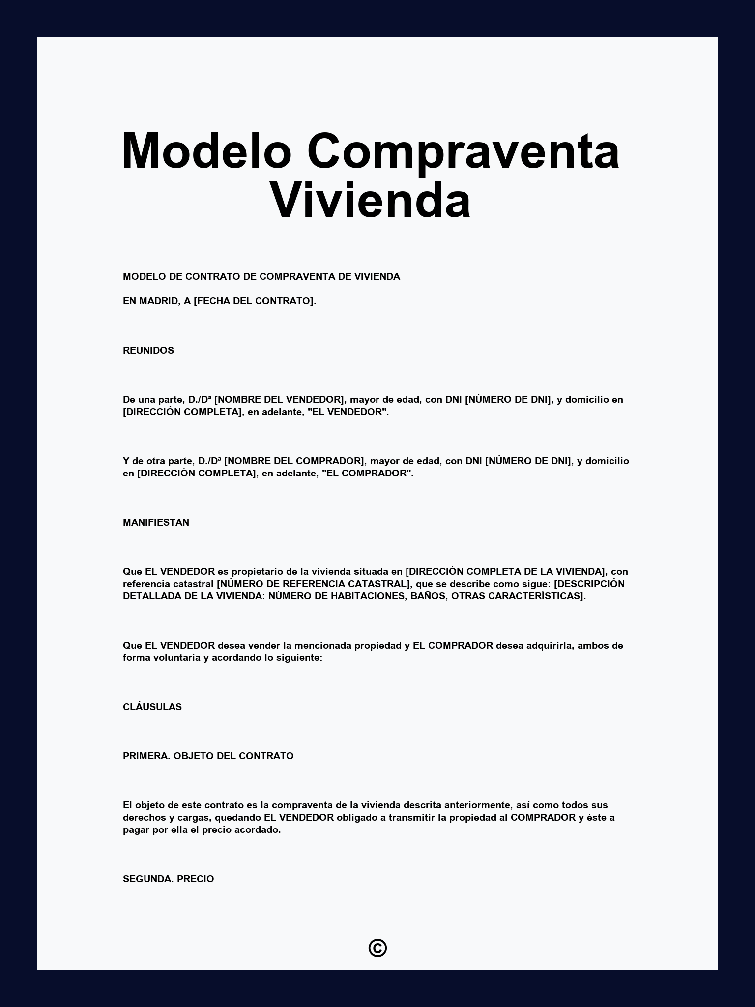 Modelo Compraventa Vivienda