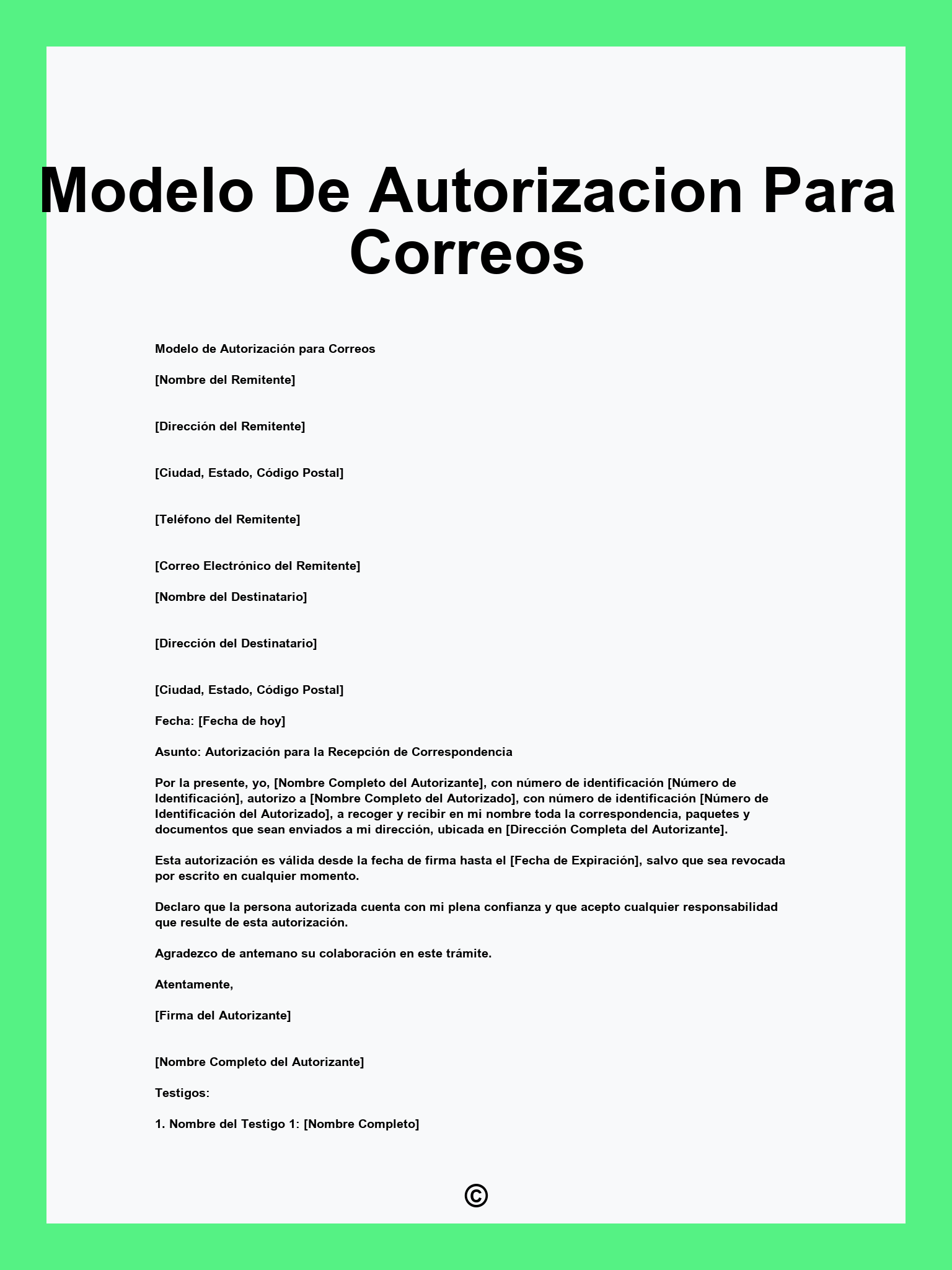 Modelo De Autorizacion Para Correos