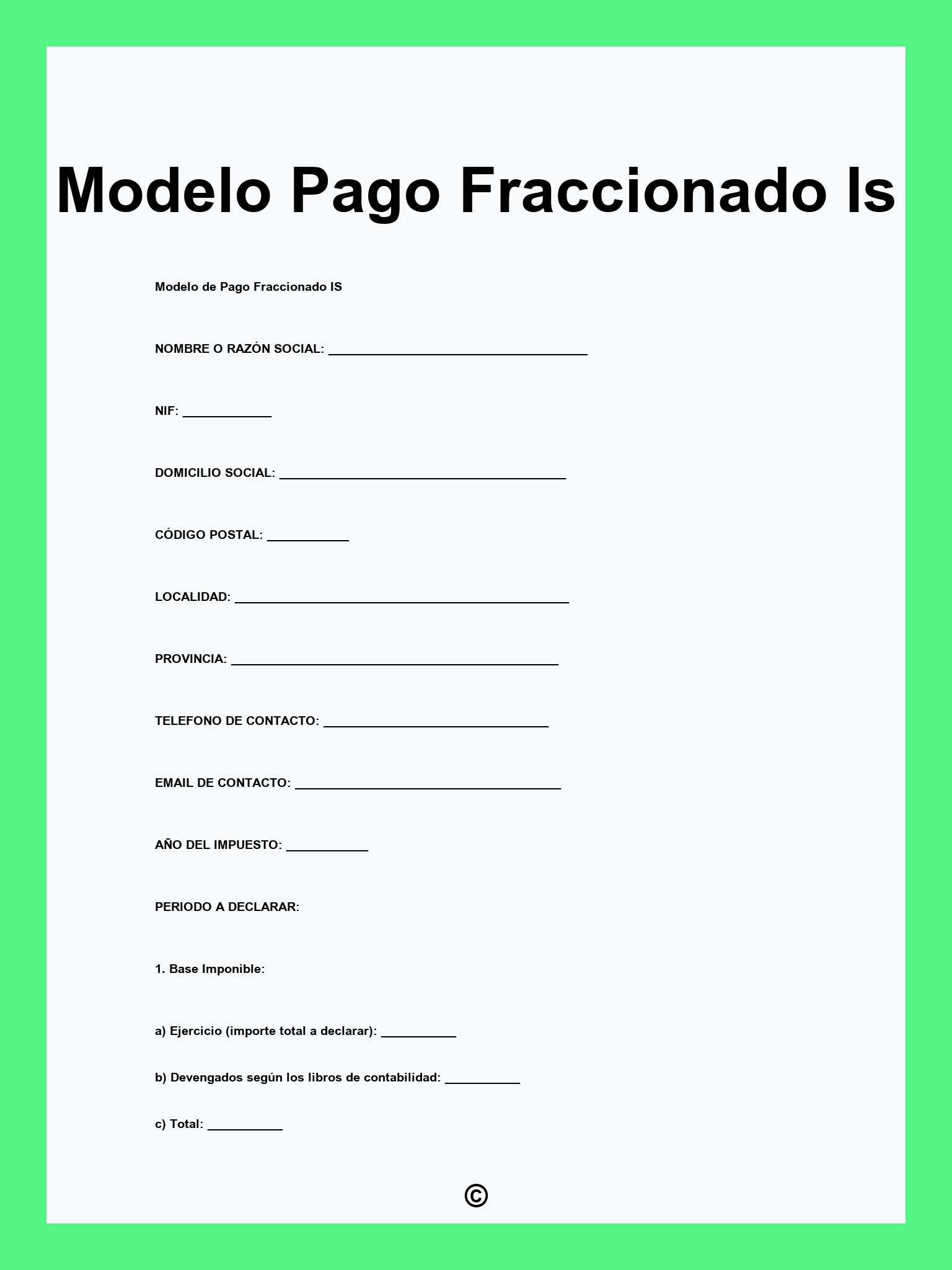Modelo Pago Fraccionado Is