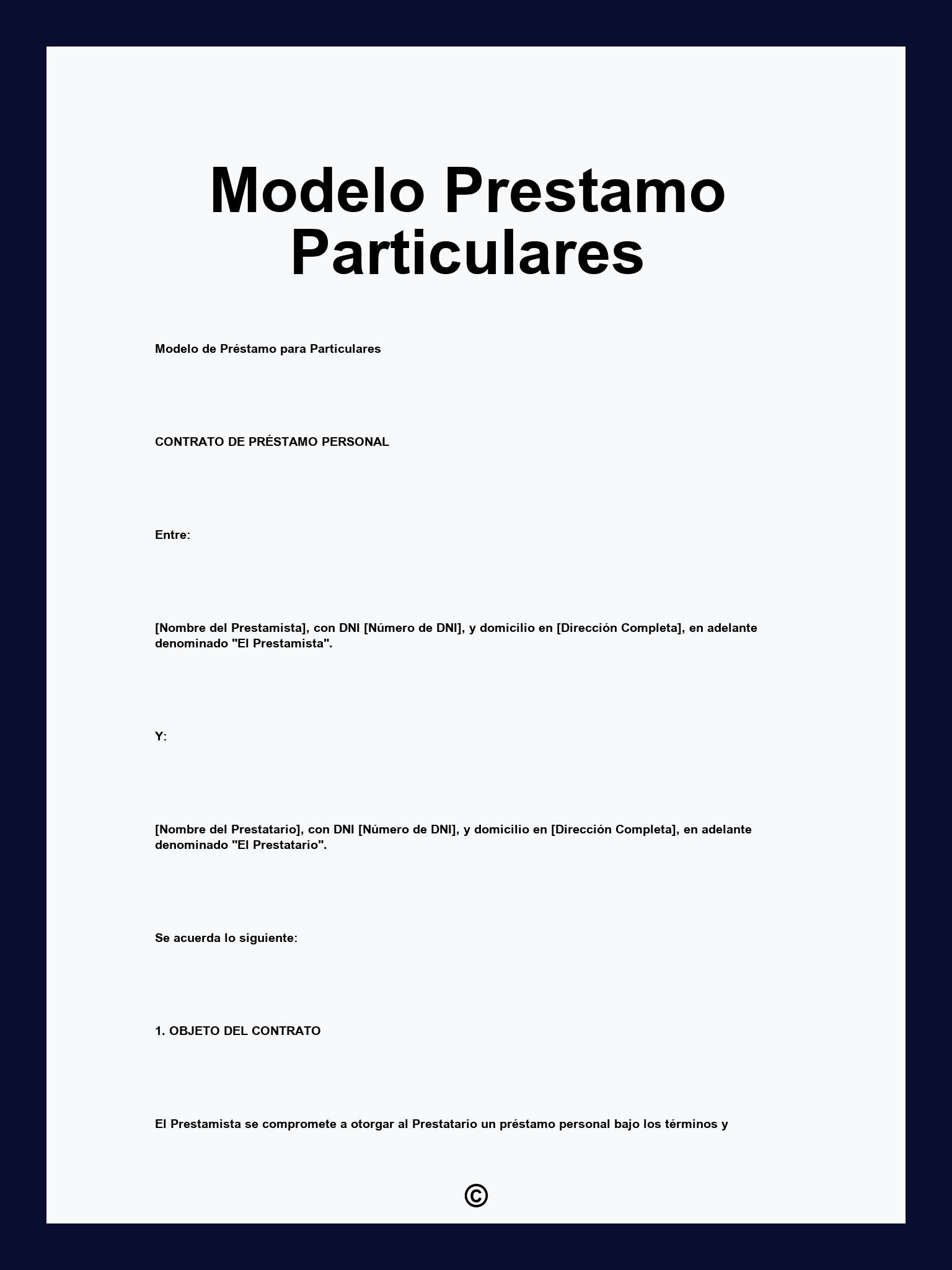 Modelo Prestamo Particulares