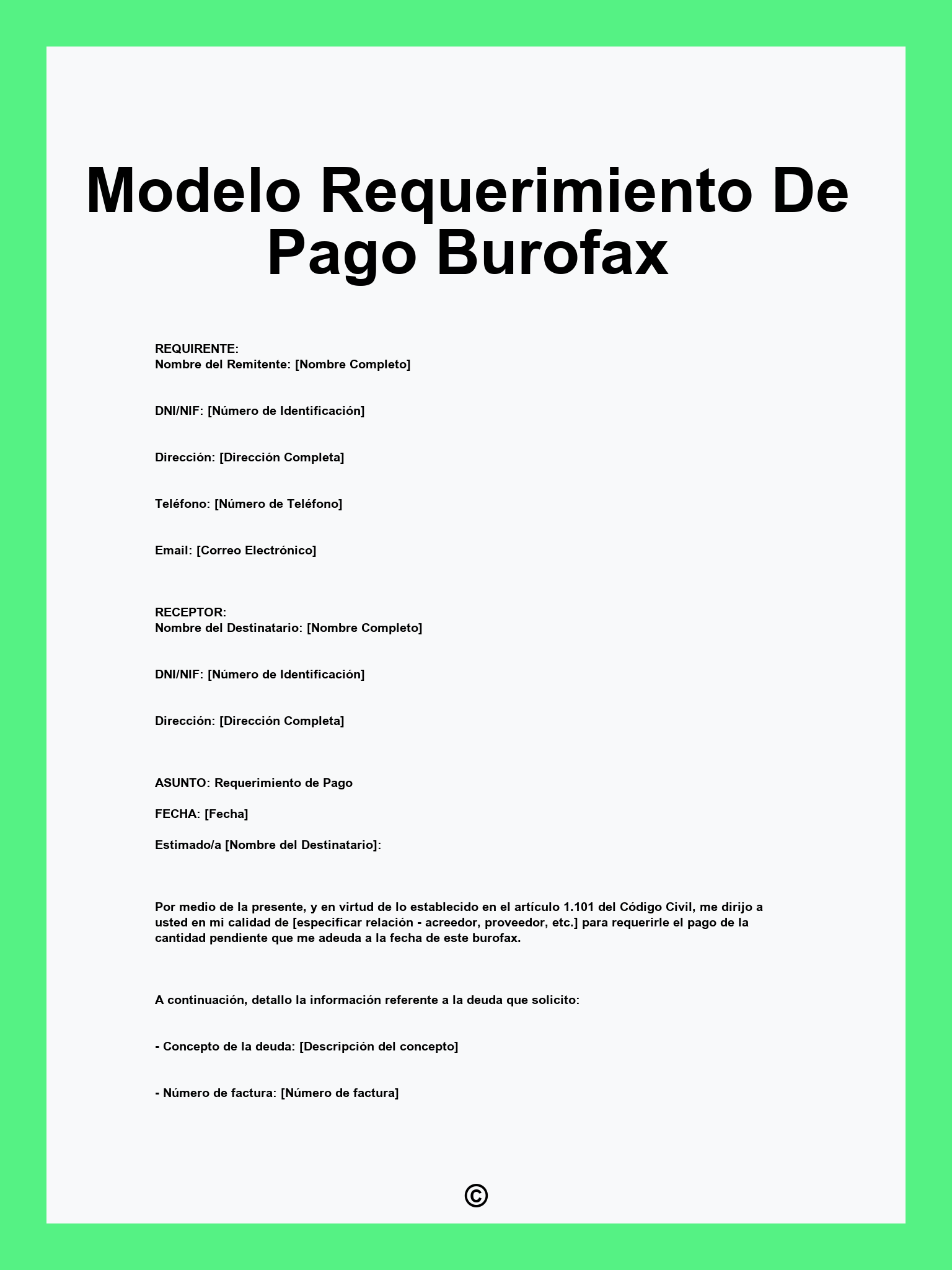 Modelo Requerimiento De Pago Burofax